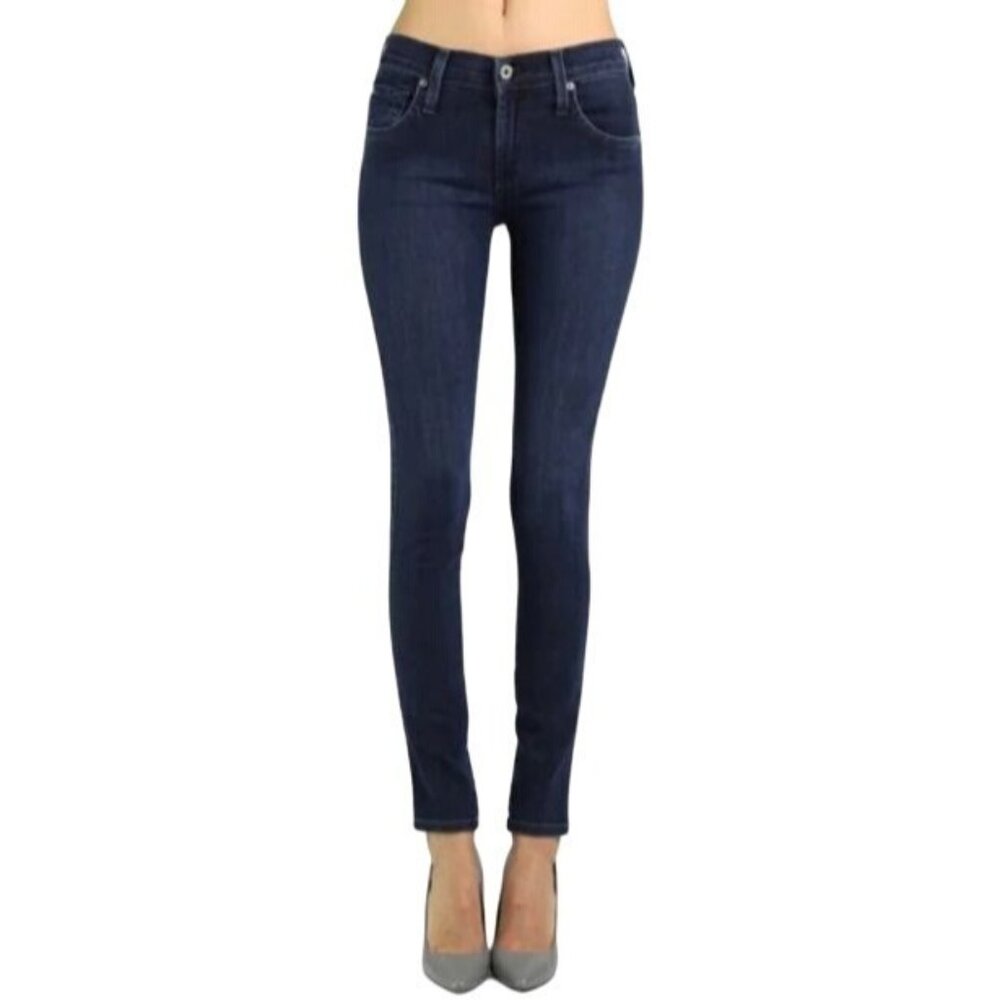 James Jeans Twiggy Blue Jeans Mid-Rise Skinny Size 27 Royal Blue Dark Wash